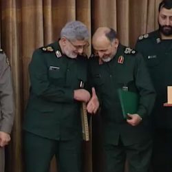 Gen. Esmail Qaani and Gen. Mohammad Hosseinzadeh Hejazi